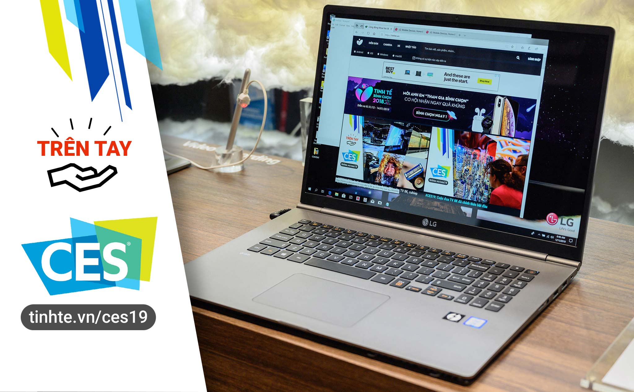 #CES19: Trên tay laptop LG Gram 17 inch: chỉ 1,35kg, gọn và nhẹ, trackpad lớn, tiện dụng