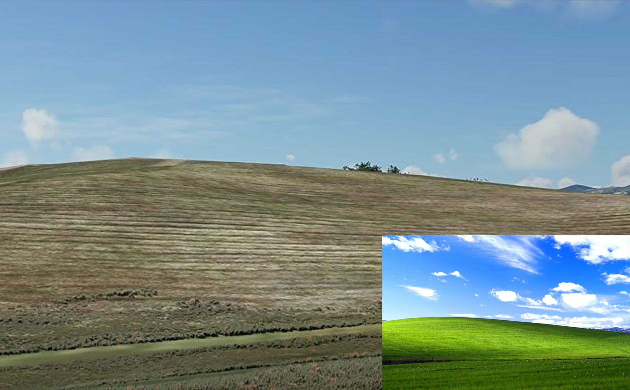 Người chơi tìm ra ngọn đồi "Bliss" biểu tượng của Windows XP trong Flight Simulator 2020