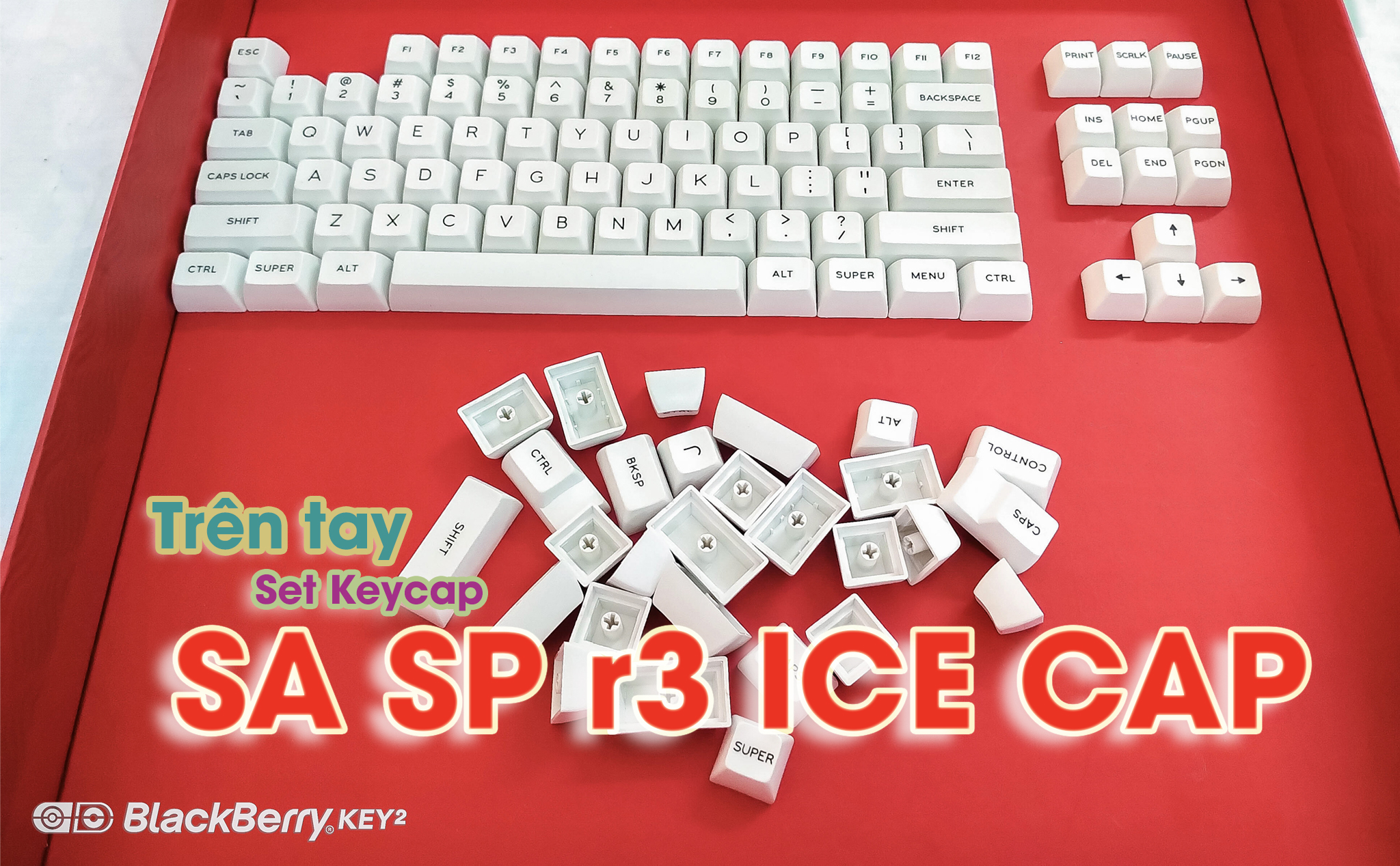 Review Trên tay set keycap SA SP all r3 Ice Cap: đẹp, hiếm, phù hợp với những người có tâm hồn...