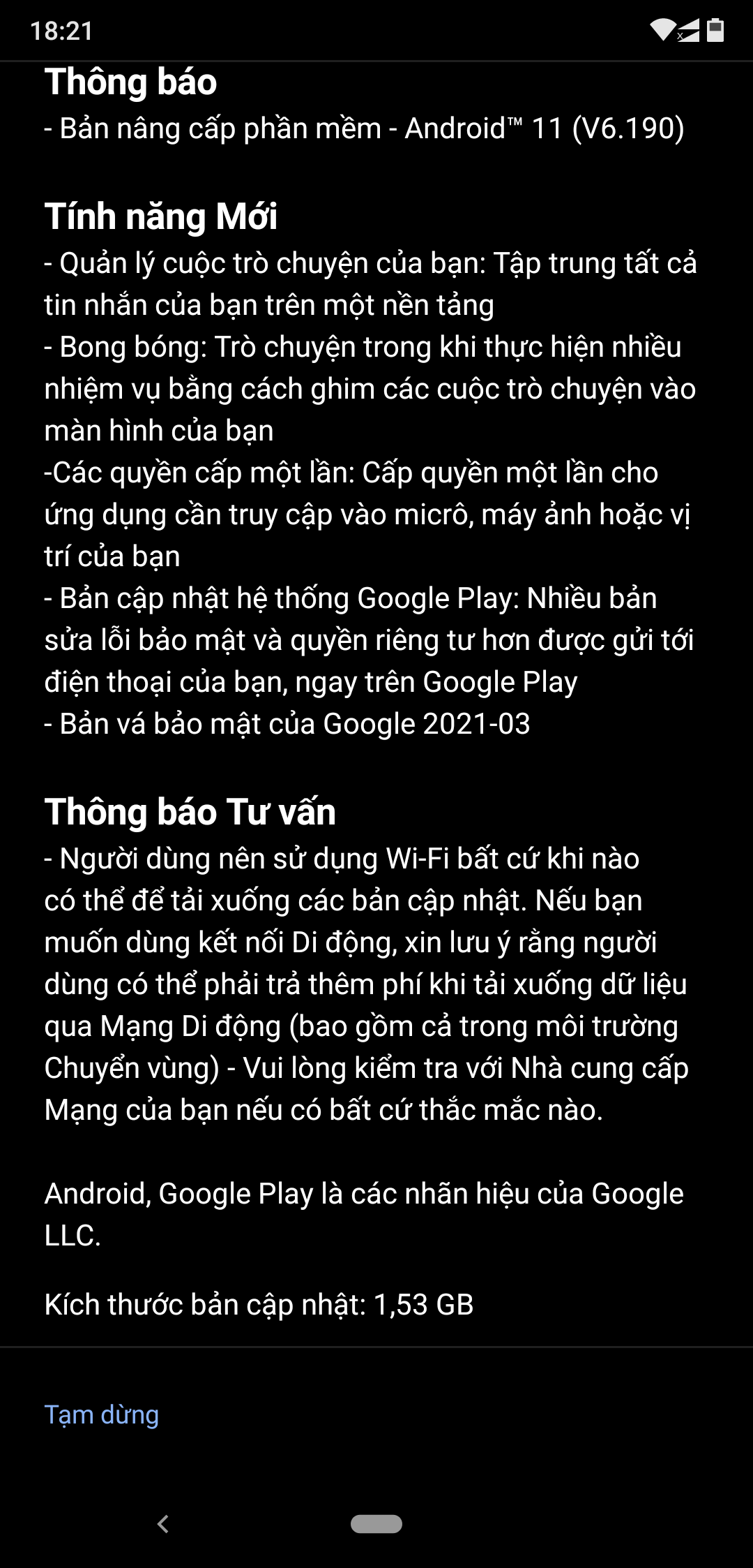 Nokia cập nhật cho 8.1 plus lên Android 11