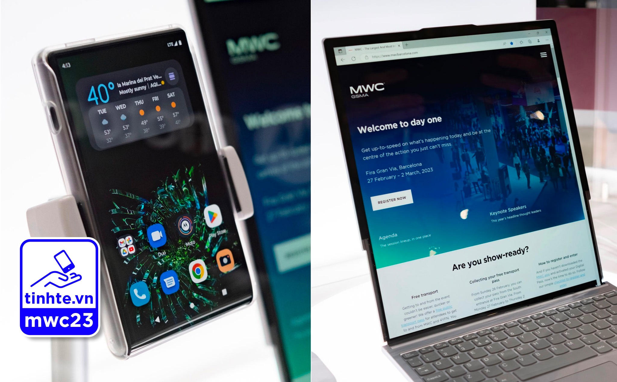 MWC23 - Trên tay smartphone Motorola cuộn màn hình, laptop Lenovo cũng cuộn màn hình
