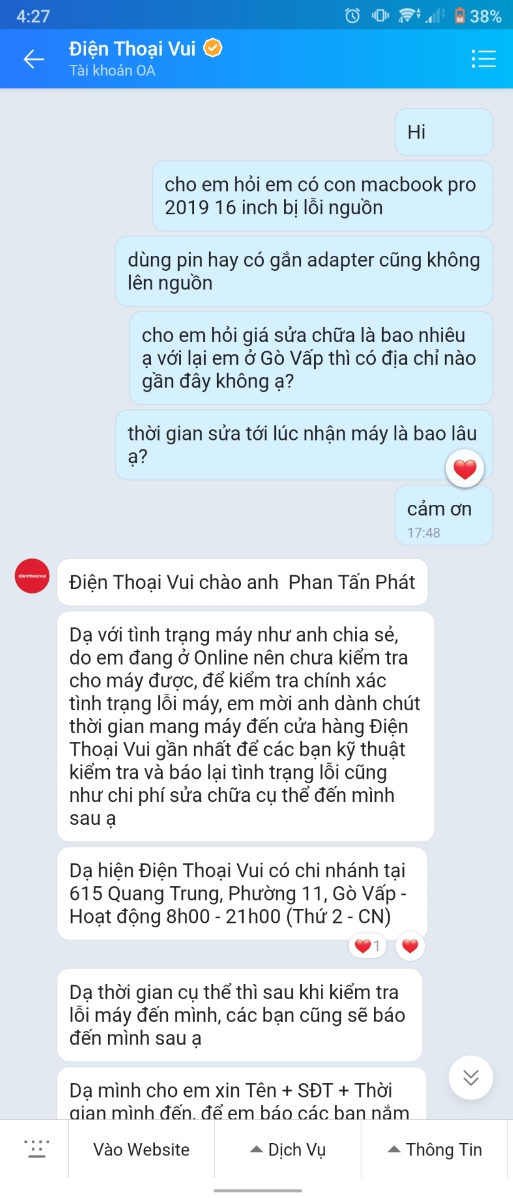 Dienthoaivui: Suy nghĩ lại trước khi ghé sửa chữa macbook.