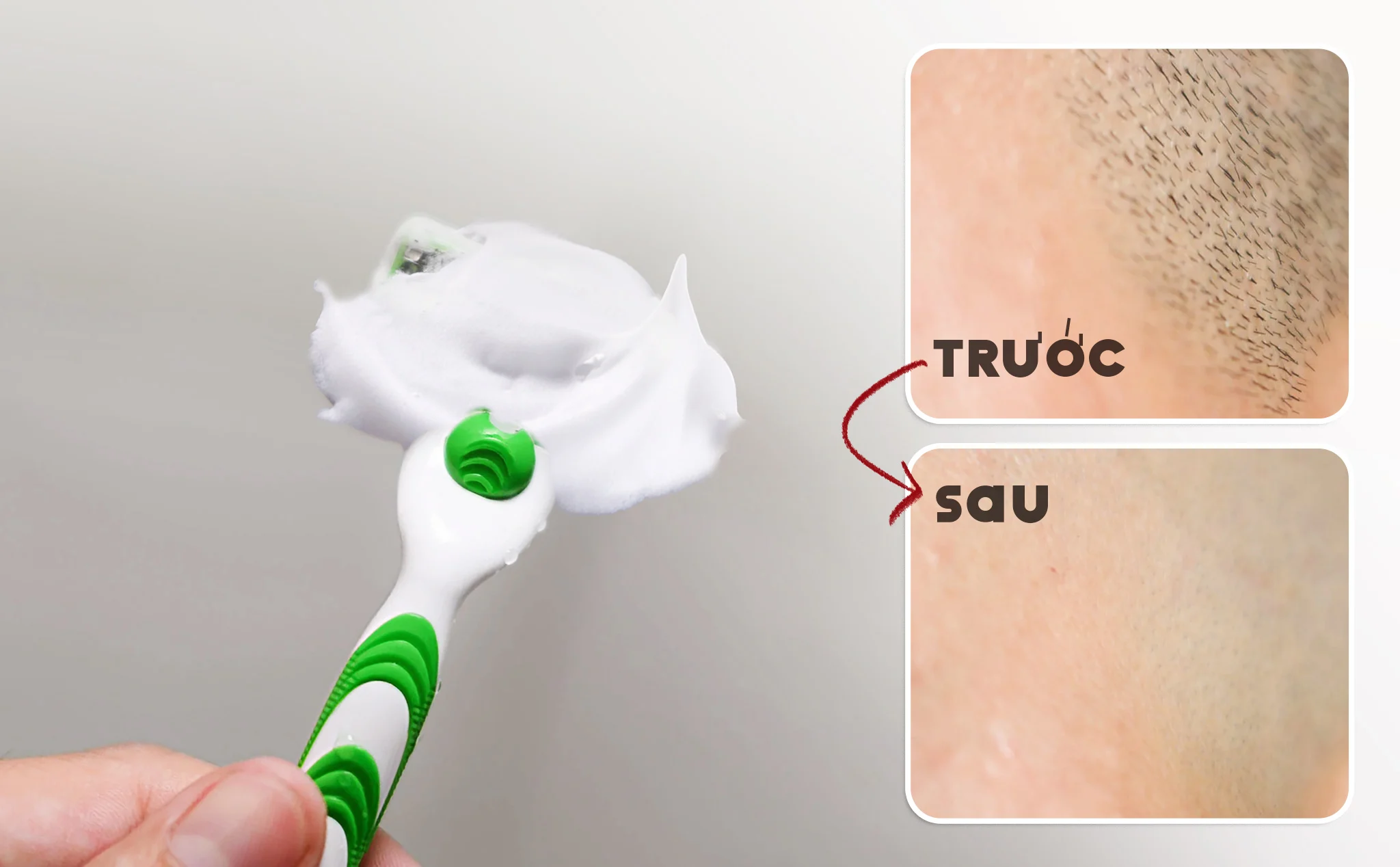 Cạo láng đầu bằng dao cạo râu 3 lưỡi