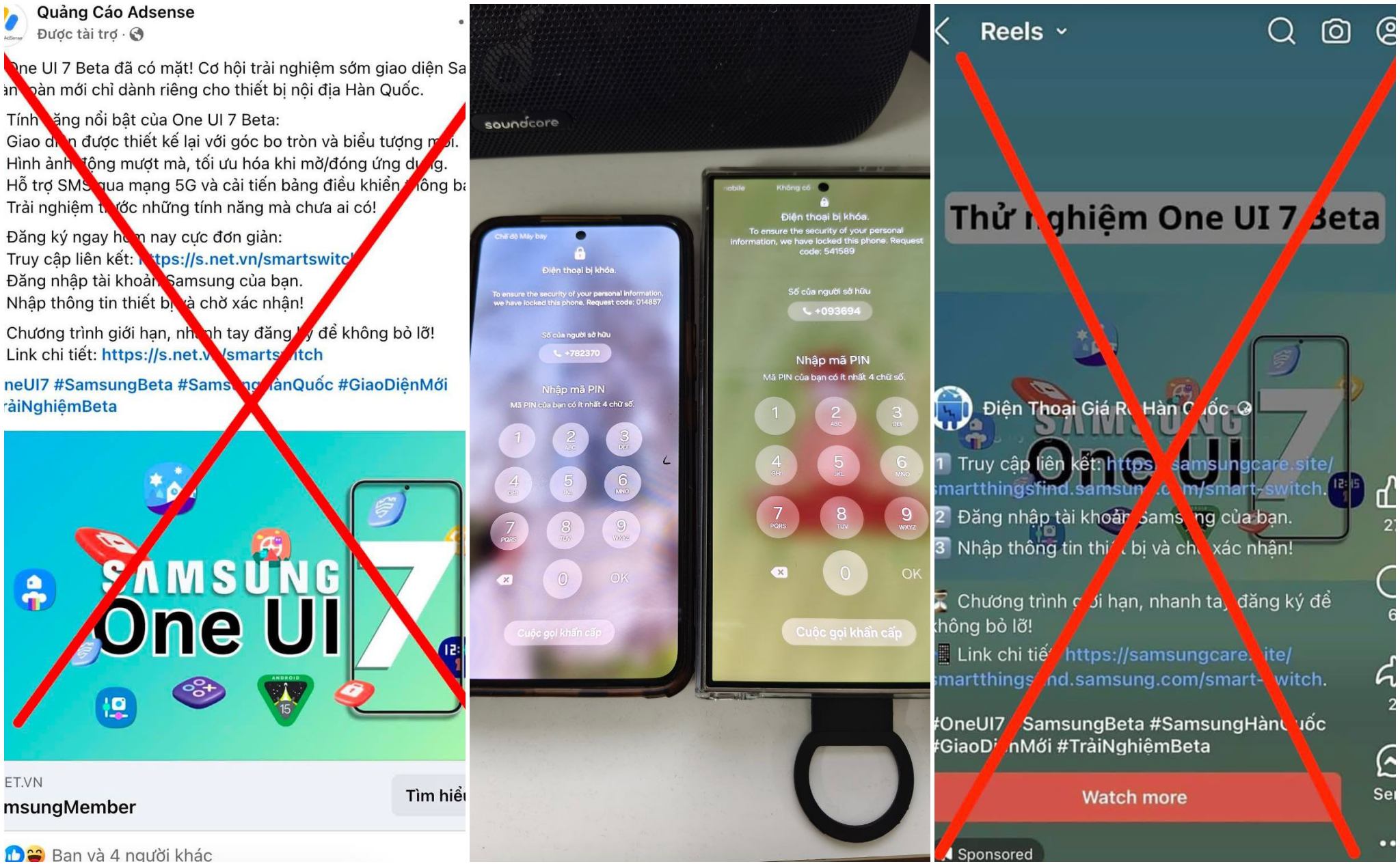 Cảnh báo: Bị khóa máy từ xa vì bấm vào đường link giả mạo đăng ký One UI 7 Beta