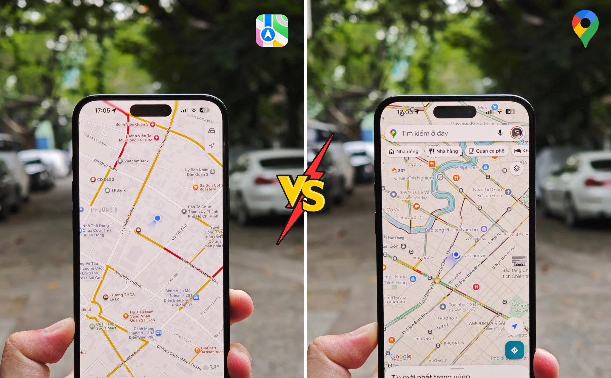So sánh Apple Maps và Google Maps tại Việt Nam