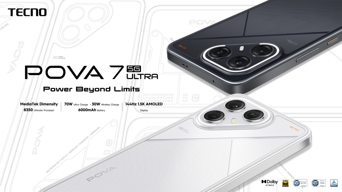 TECNO POVA 7 Series ra mắt với 5 phiên bản, chip Dimensity 8350 Ultimate, pin lên đến 6.000 mAh