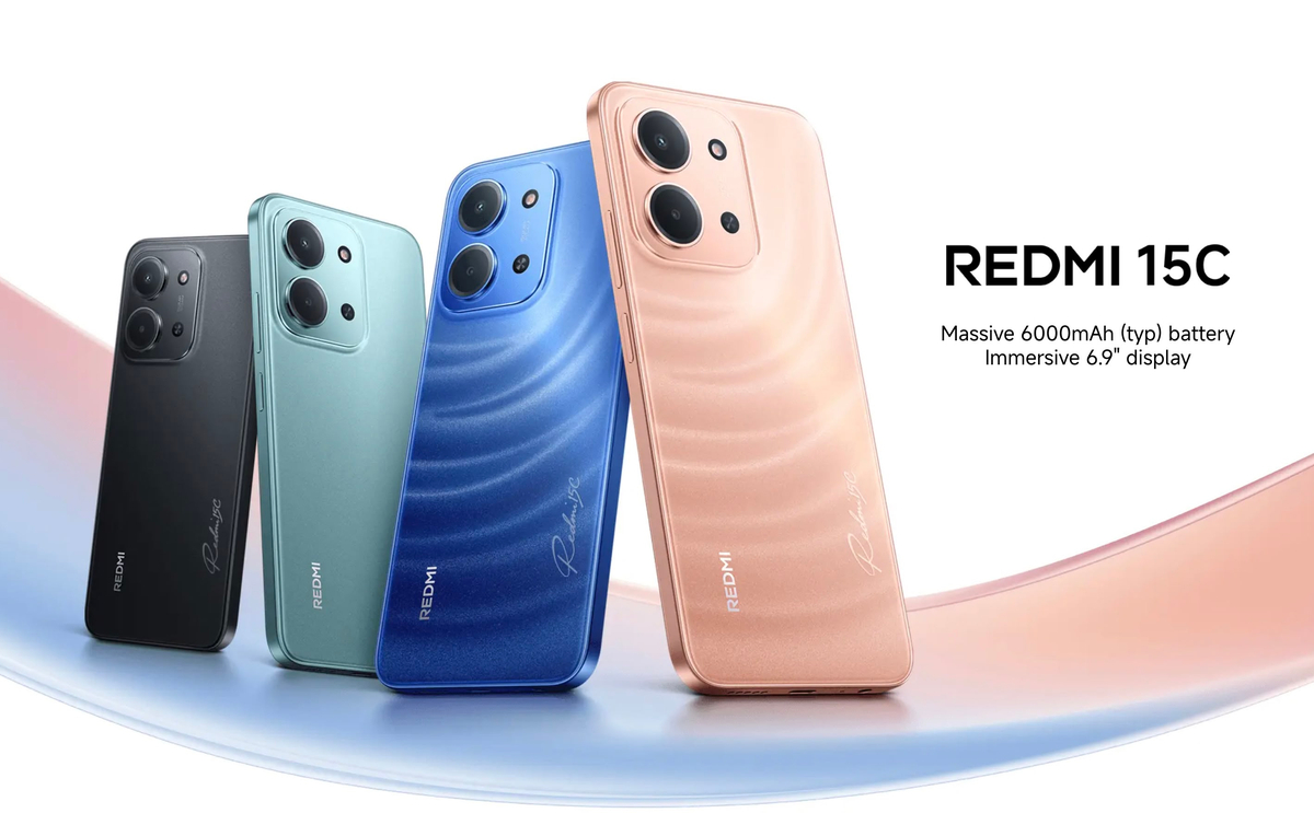 Redmi 15C ra mắt: Pin lớn 6.000 mAh, màn hình 6.9 inch, Helio G81-Ultra, có AI, giá từ 3.1 triệu