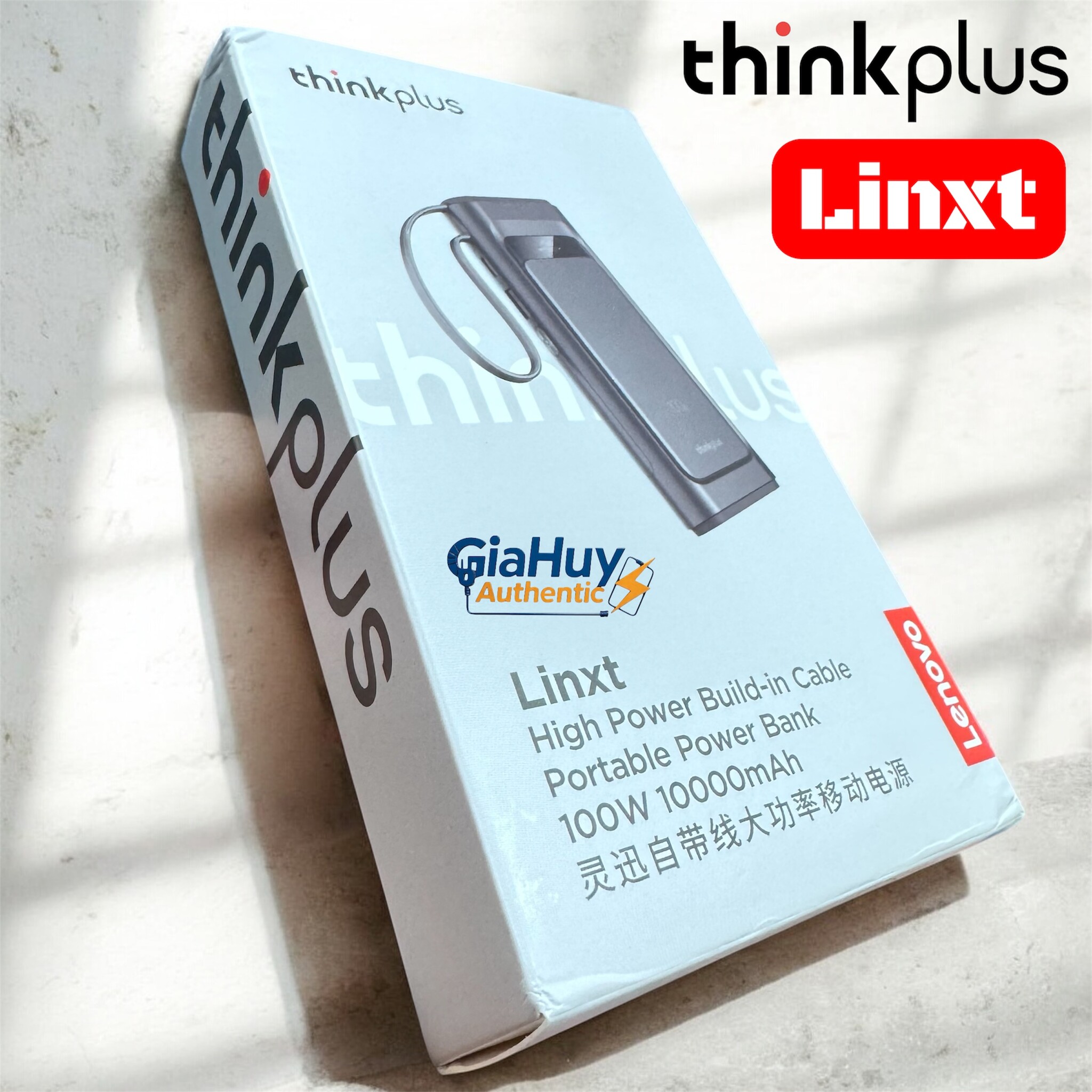 Pin sạc dự phòng THINKPLUS Linxt PBLN10100A 10000mAh 100W 2C-1A PD/ PPS 2.0 & SCP tích hợp cáp...