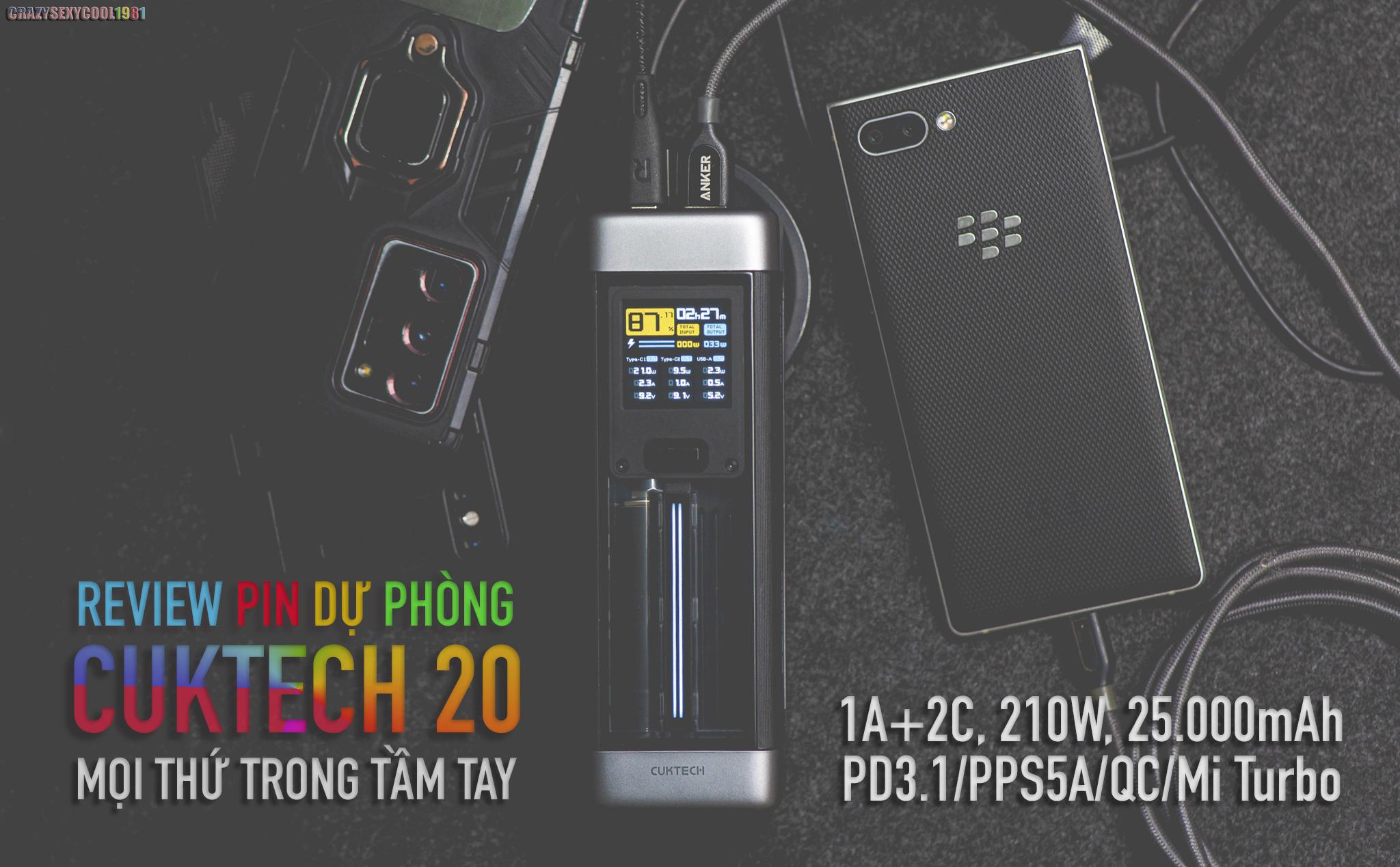 Review pin dự phòng Cuktech 20 - màn đẹp, công suất cao, dung lượng lớn, thông số chi tiết