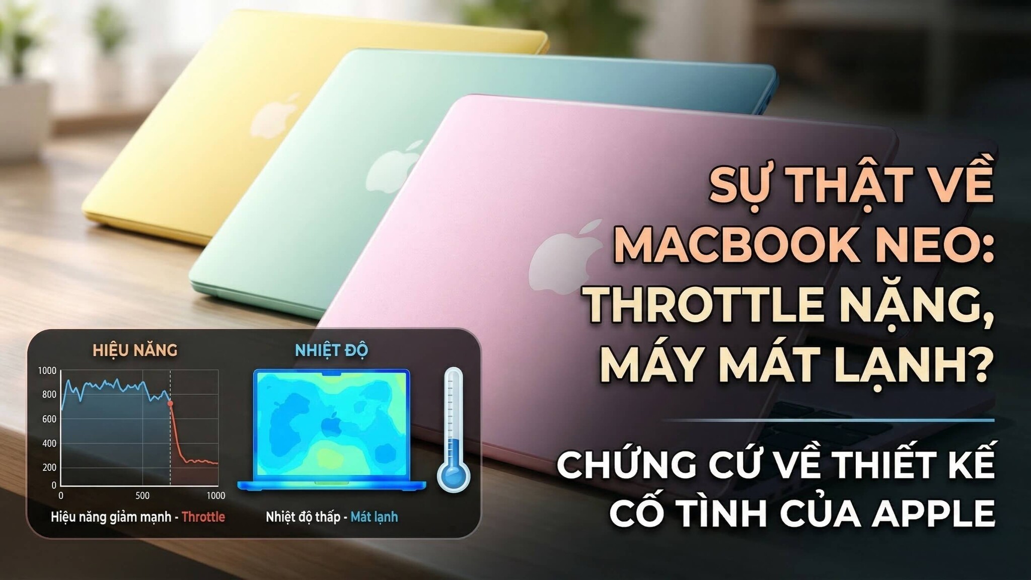 MacBook Neo throttle nặng mà máy vẫn mát lạnh - Đây là bằng chứng Apple cố tình thiết kế như vậy