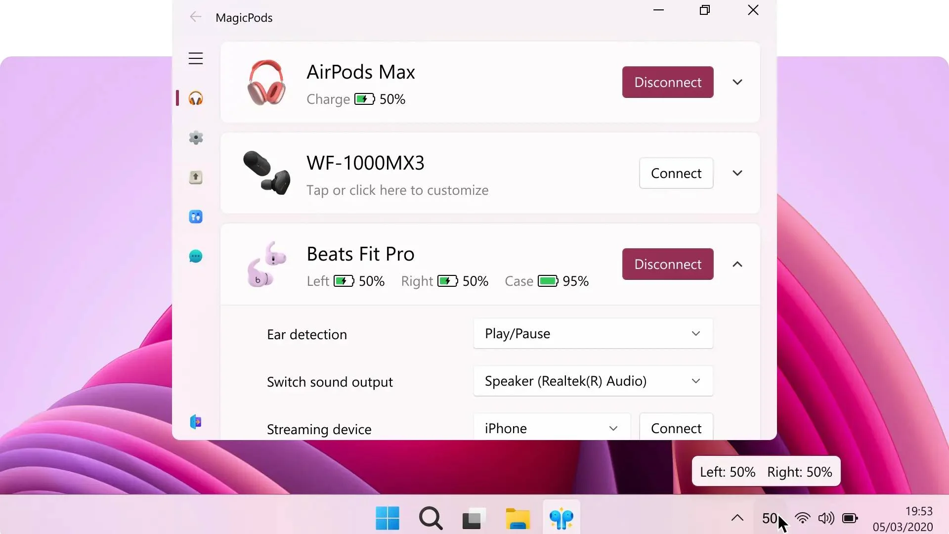 MagicPods - xài AirPods với máy tính Windows với đầy đủ chức năng