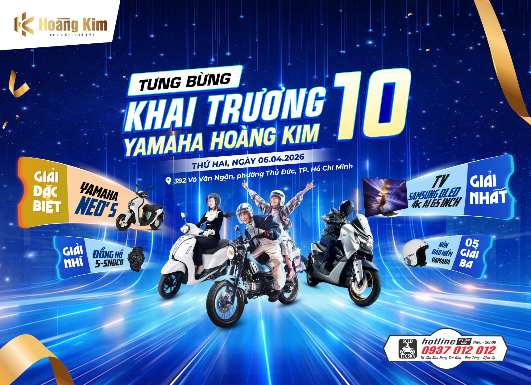 CHƯƠNG TRÌNH KHUYẾN MÃI KHAI TRƯƠNG CHI NHÁNH HOÀNG KIM 10