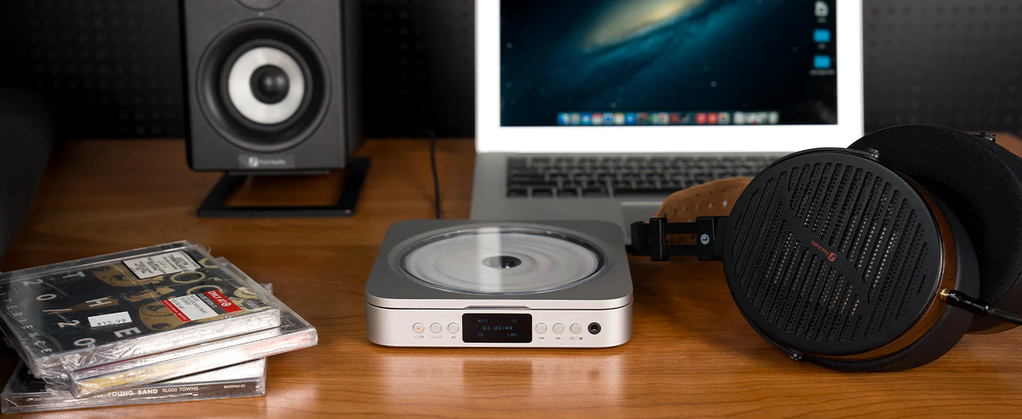 Fosi Audio ra mắt Merak: Nguồn phát CD để bàn đa nhiệm tích hợp DAC/Amp và CD Ripping, giá $129