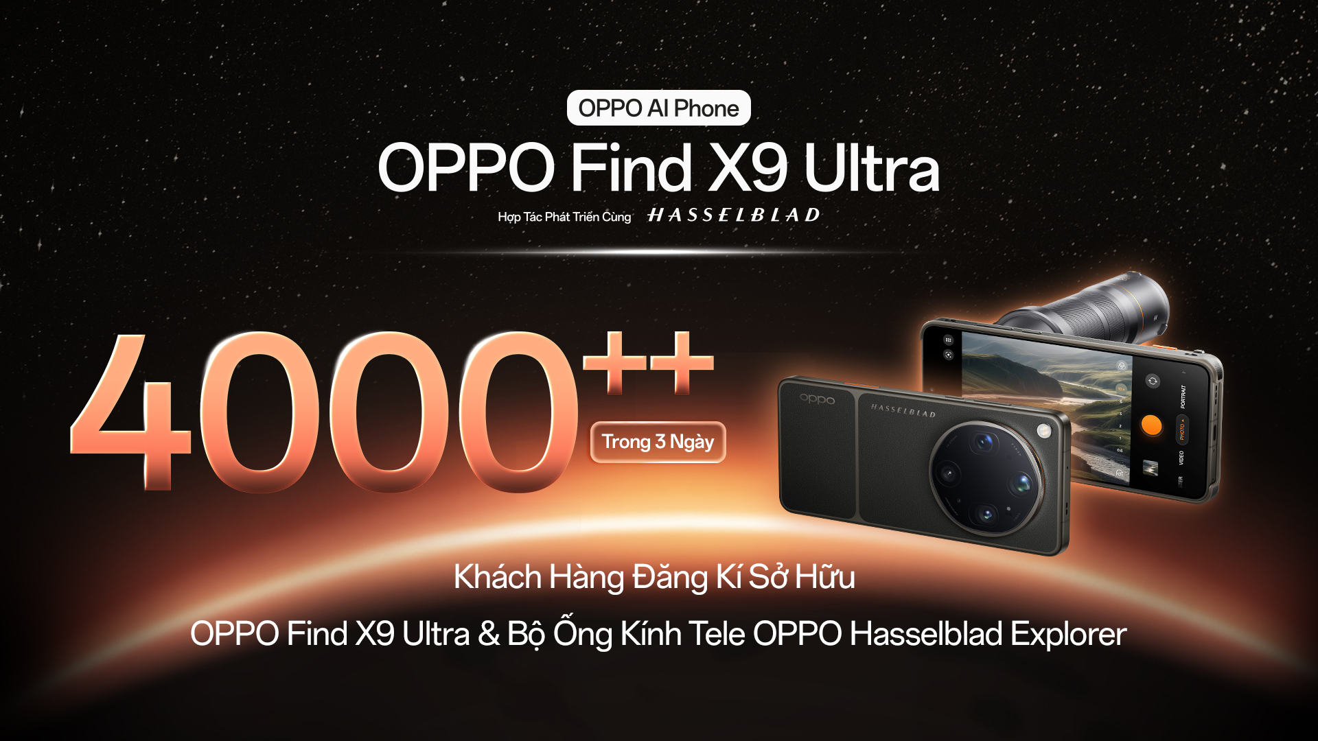 Kỷ lục 4000 khách đăng ký OPPO Find X9 Ultra và ống kính Tele Hasselblad trước ngày mở bán