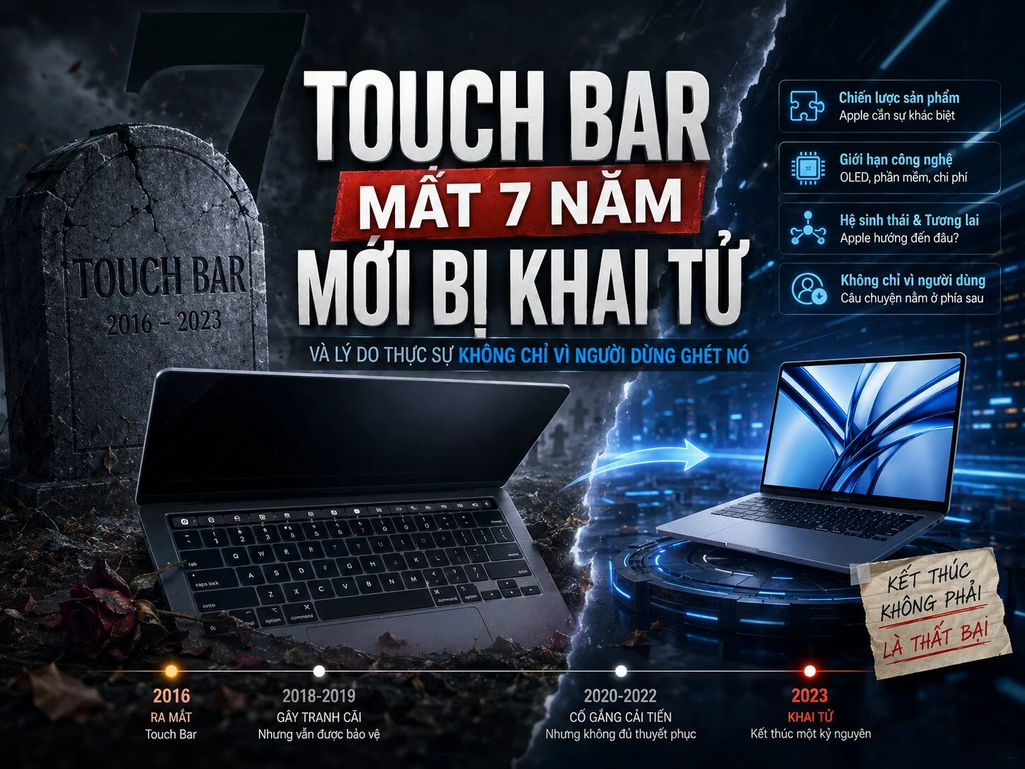 Touch Bar mất 7 năm mới bị khai tử - và lý do thực sự không chỉ vì người dùng ghét nó