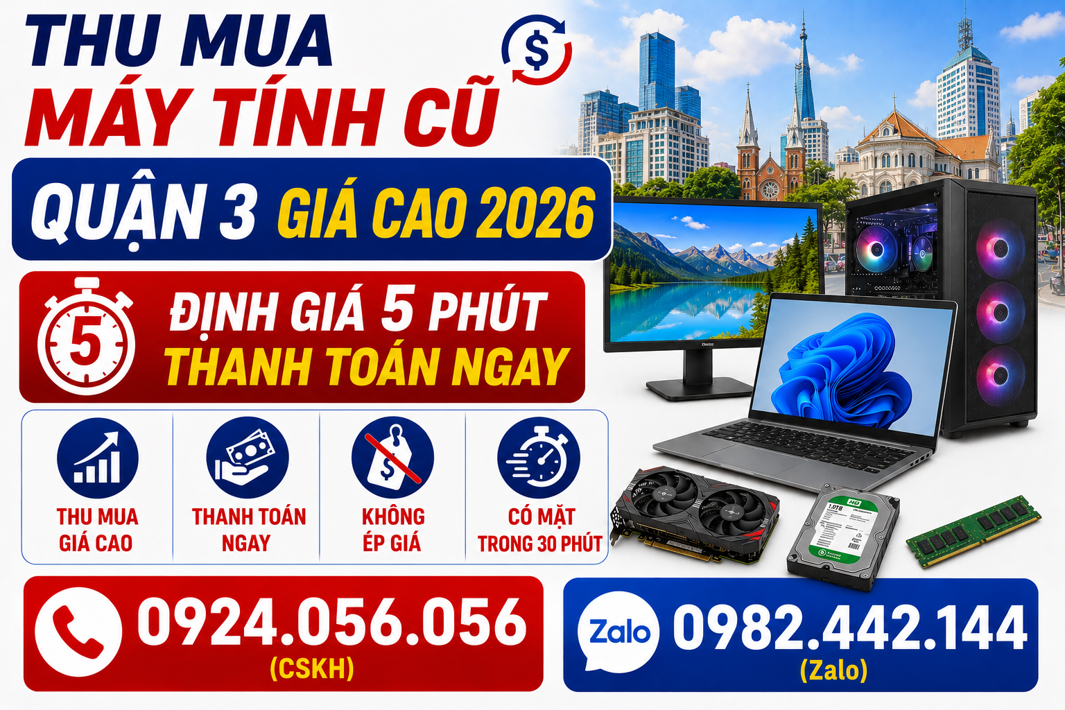 Review dịch vụ thu mua máy tính cũ tận nơi tại quận 3 – Vi Tính A Chề