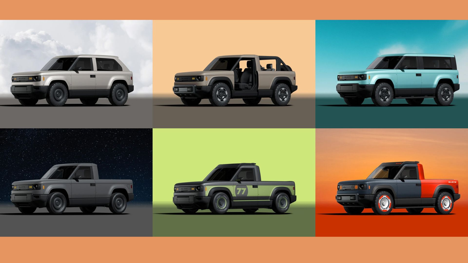 Xe điện Mỹ giá rẻ Slate Truck - khi là SUV, khi là bán tải, tùy biến và cá nhân hóa tối đa