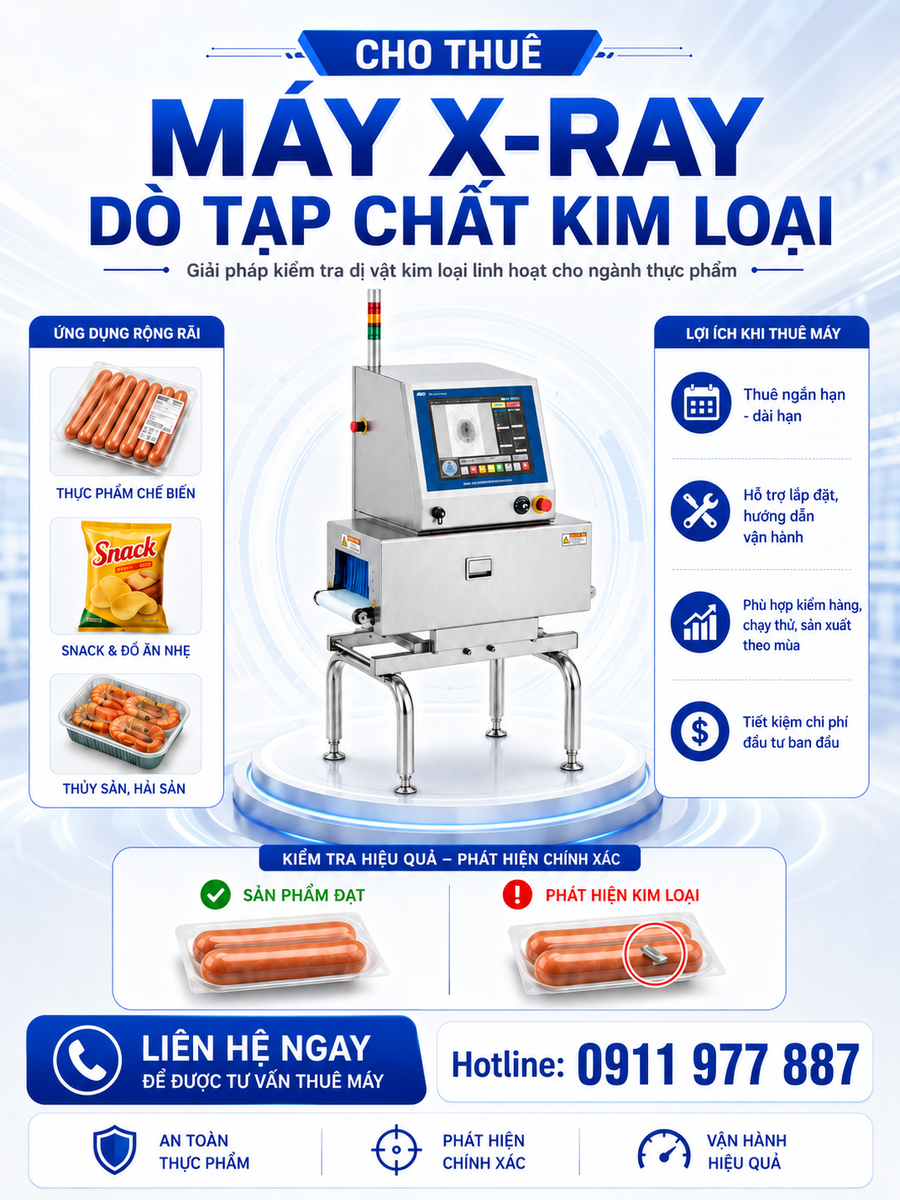 **CHO THUÊ MÁY X-RAY DÒ TẠP CHẤT KIM LOẠI**