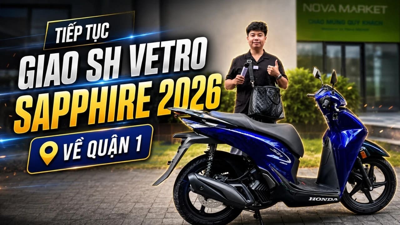 Quốc Cường CubHouse tiếp tục bàn giao Honda SH150i Vetro Xanh Sapphire 2026 đến khách hàng TP.HCM