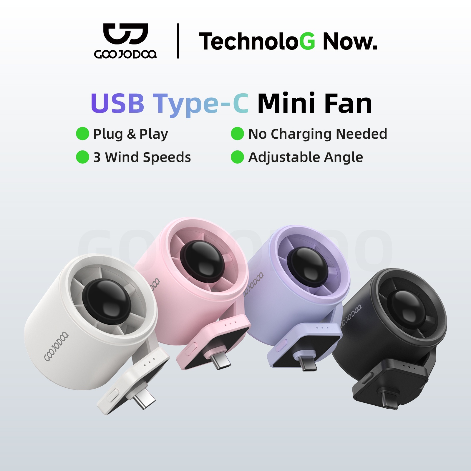 Trên tay quạt mini GOOJODOQ USB-C: chỉ khoảng 43g, cắm vào điện thoại là có gió ngay