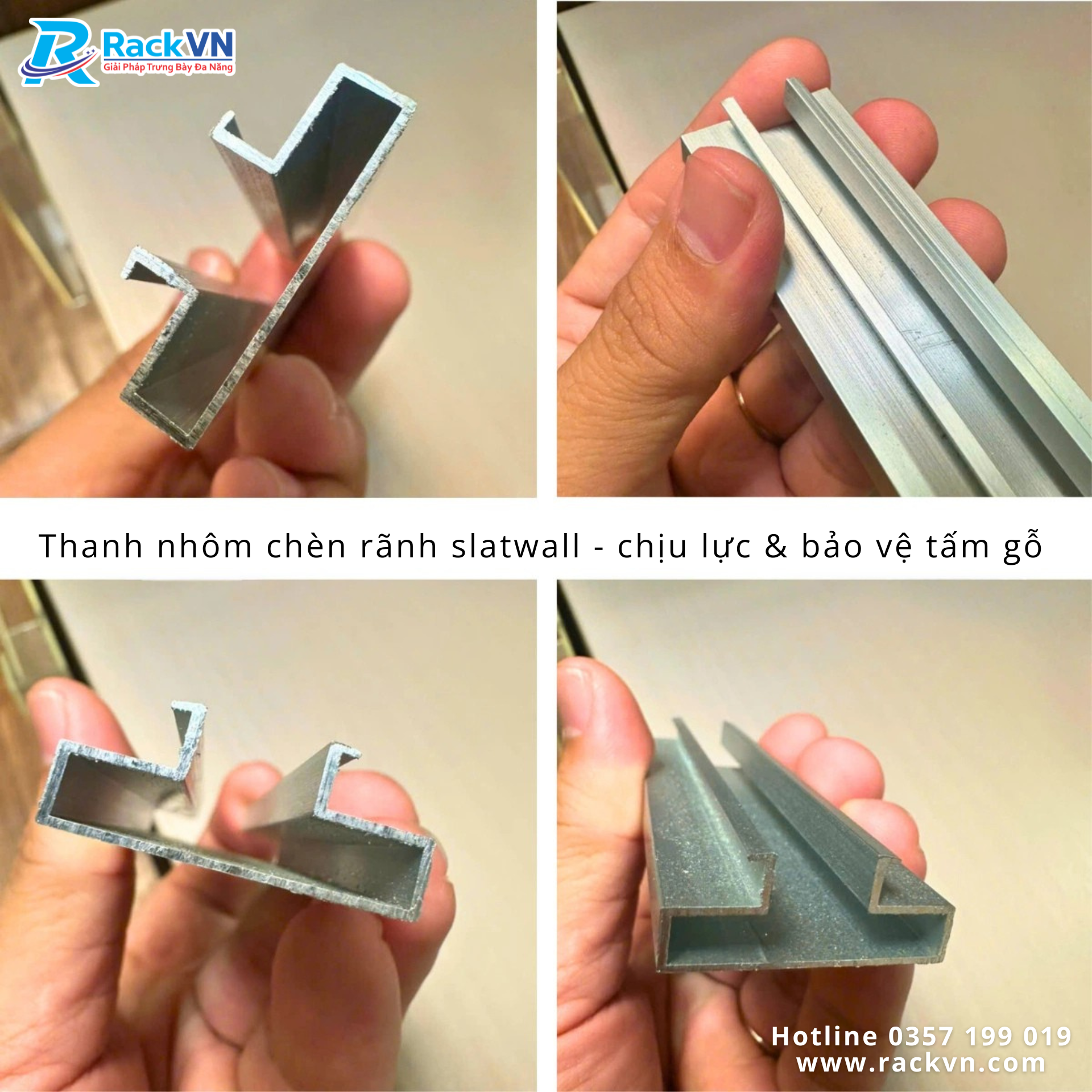 Thanh nhôm chèn rãnh Slatwall có tác dụng gì? Một chi tiết nhỏ nhưng khá quan trọng