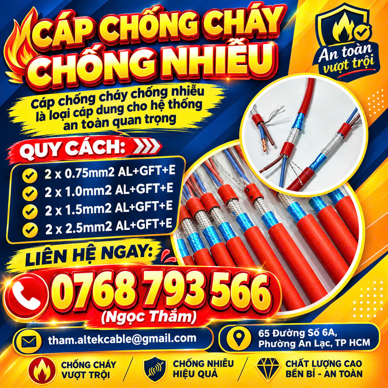 Cáp Chống Cháy Chống Nhiễu ALTEK KABEL - Chất Lượng Cao, Bền Bỉ, An Toàn