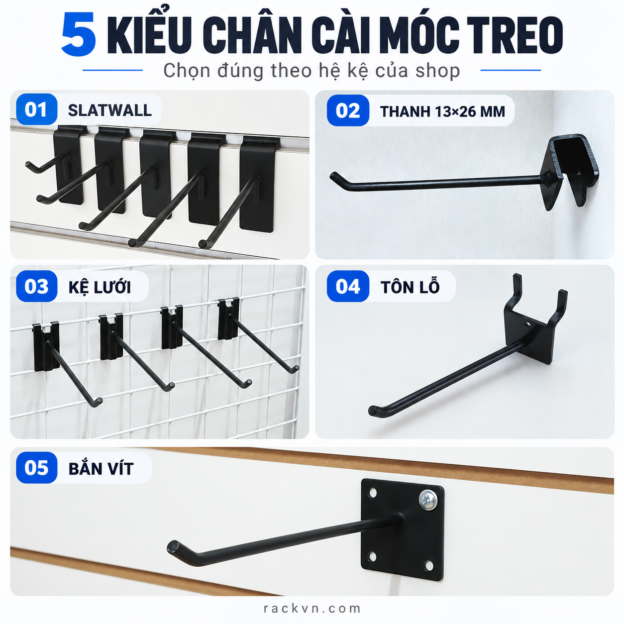 Móc treo cửa hàng thể thao: Chọn đúng phụ kiện để tối ưu trưng bày