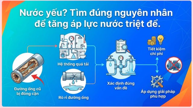 Các phương pháp tăng áp lực nước sinh hoạt bằng cơ học tự nhiên