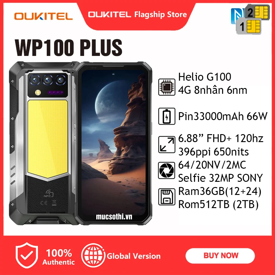 Mục sở thị Oukitel WP100 Plus: "Quái vật" siêu bền pin 33.000mAh và đèn cắm trại cực khủng làm...