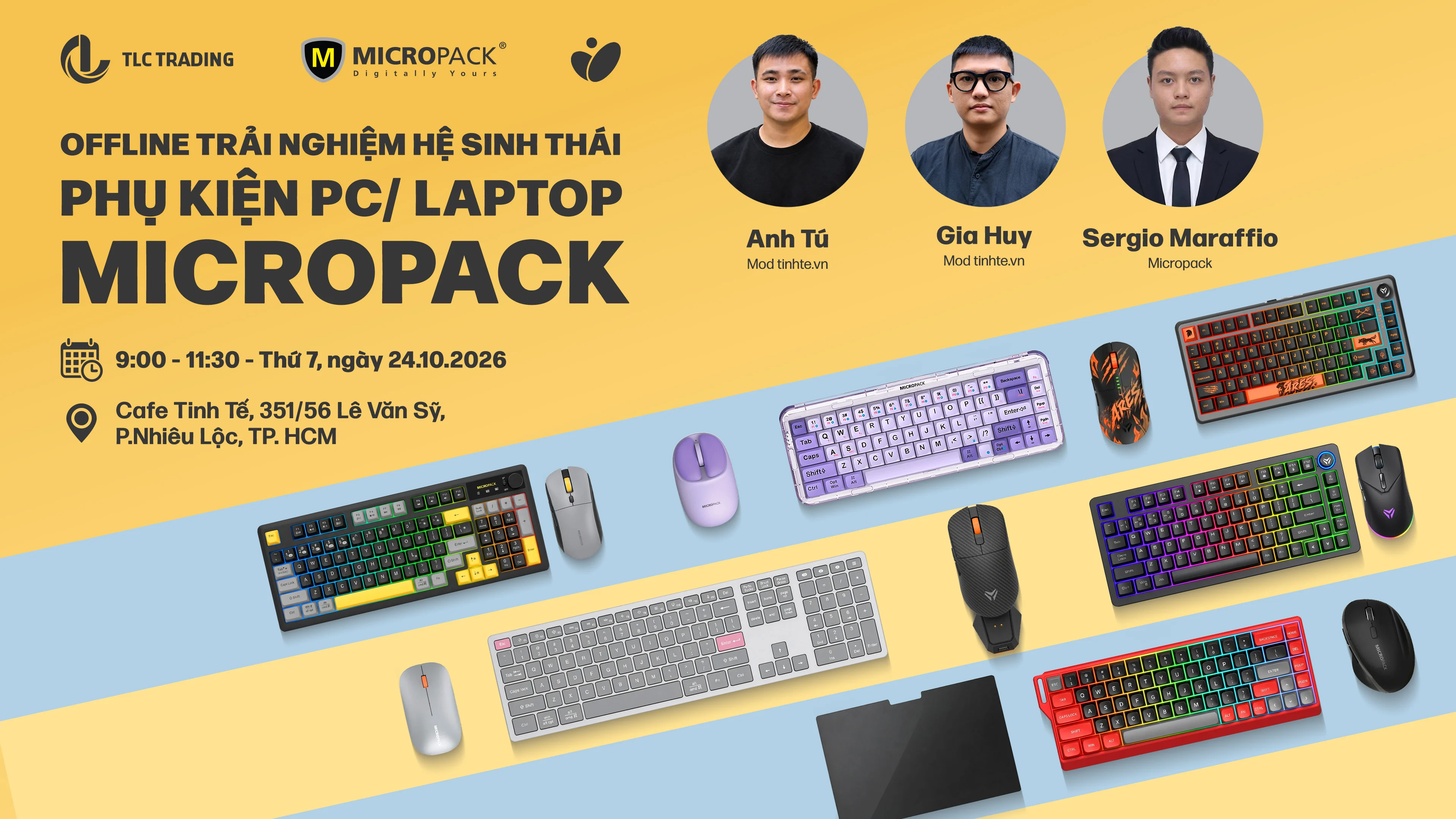 HCM - Sáng thứ 7, ngày 24/10 - Mời anh em tham dự Offline trải nghiệm phụ kiện PC, laptop Micropack